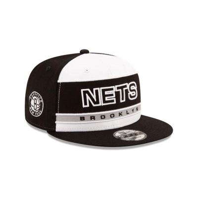 Brooklyn Nets Gorra | New Era NBA Stripe 9fifty Snapback Cap Mexico - Negros